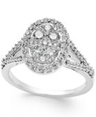 Diamond Cluster Halo Engagement Ring (1 Ct. T.w.) In 14k White Gold