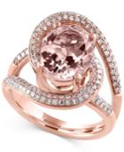 Blush By Effy Morganite (3-1/4 Ct. T.w.) And Diamond (1/2 Ct. T.w.) Ring In 14k Rose Gold