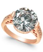 Charter Club Rose Gold-tone Crystal Etched Ring, Created For Macy's