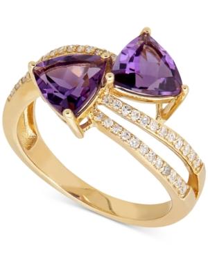 Amethyst (2-1/10 Ct. T.w.) And Diamond (1/4 Ct. T.w.) Ring In 14k Gold