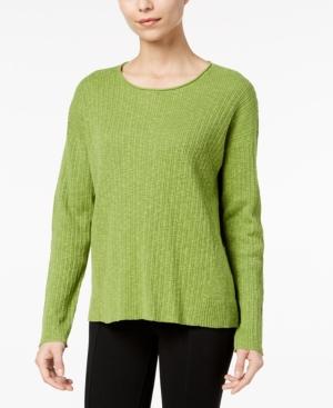 Eileen Fisher Organic Cotton/linen Blend Scoop-neck Sweater, Regular & Petite