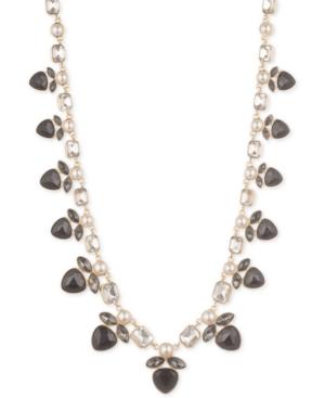 Anne Klein Bright Nights Gold-tone Imitation Pearl Collar Necklace