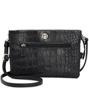 Giani Bernini Croc-embossed Crossbody Wallet, Created For Macy's