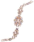 Givenchy Gold-tone Rose Crystal Cluster Bracelet