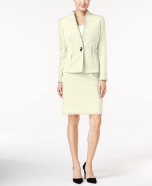 Tahari Asl Petite Stand-collar One-button Skirt Suit