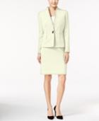 Tahari Asl Petite Stand-collar One-button Skirt Suit