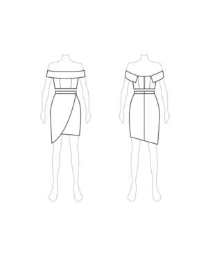 Fame And Partners Gillian Off-the-shoulder Asymmetrical Wrap Dress