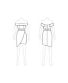 Fame And Partners Gillian Off-the-shoulder Asymmetrical Wrap Dress