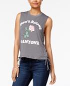 Love Tribe Juniors' Lace-up Graphic Tank Top With Bracelet
