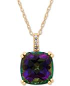 Mystic Topaz (3-1/2 Ct. T.w) & Diamond (1/5 Ct. T.w.) Pendant Necklace In 10k Gold