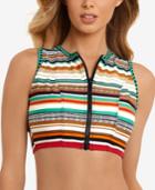 Swim Solutions Sport Zip Cropped Bikini Top Women's Swimsuit