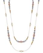 Inc International Concepts Gold-tone Pave Multicolor Bead Long Necklace, Only At Macy's