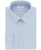 Calvin Klein Men's Steel Extra-slim Fit Stretch Blue Check Dress Shirt