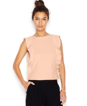 Bar Iii Flutter-sleeve Scuba Top, Only At Macy's