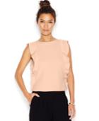 Bar Iii Flutter-sleeve Scuba Top, Only At Macy's