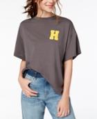 Peace Love World Oversized Happyville-graphic T-shirt