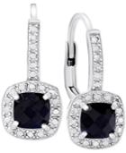 Sapphire (1-1/2 Ct. T.w.) And Diamond Accent Drop Earrings In Sterling Silver