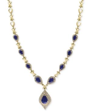 Effy Final Call Sapphire (3-3/4 Ct. T.w.) And Diamond (1-1/6 Ct. T.w.) Necklace In 14k Gold