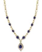 Effy Final Call Sapphire (3-3/4 Ct. T.w.) And Diamond (1-1/6 Ct. T.w.) Necklace In 14k Gold