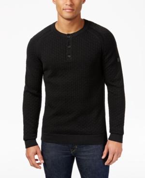 Armani Exchange Men's Textured Raglan-sleeve Henley Sweater