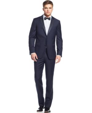 Dkny Extra Slim-fit Navy Blue Tuxedo