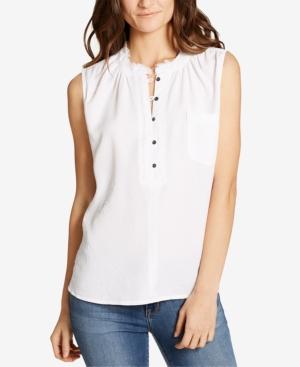 William Rast Fringe-trim Textured Star Shirt