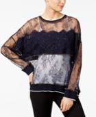 Dkny Printed Lace Blouse