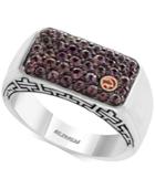 Effy Men's Brown Sapphire Cluster Ring (1-1/3 Ct. T.w.) In Sterling Silver And 18k Gold