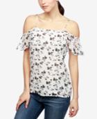 Lucky Brand Printed Cold-shoulder Top