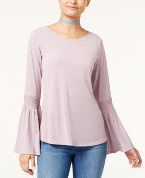 Ultra Flirt Juniors' Bell-sleeve Peasant Top