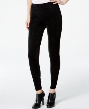 Calvin Klein Faux-suede-front Seamed Leggings