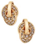 Charter Club Gold-tone Pave Interlocking Loop Earrings, Only At Macy's