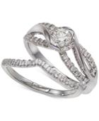 Diamond Twist Interlocking Bridal Set (1/2 Ct. T.w.) In 14k White Gold
