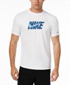Nike Men's Hydro Dri-fit Graphic-print Logo Swim Shirt