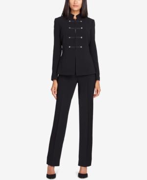 Tahari Asl Ten-button Stand-collar Pantsuit