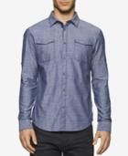 Calvin Klein Jeans Men's Herringbone Long-sleeve Military Shirt