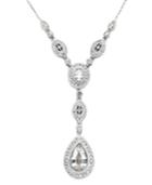 Eliot Danori Necklace, Silver-tone Crystal And Cubic Zirconia Pear Y Necklace (4-3/8 Ct. T.w.)