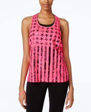 Material Girl Active Juniors' Graphic Twist-back Tank Top, Only At Macy's