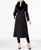 Forecaster Fox-fur-trim Wool-blend Maxi Coat, Only At Macy's