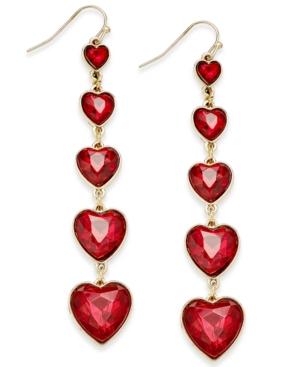 Thalia Sodi Gold-tone Graduated Hearts Linear Earrings, Only At Macy's