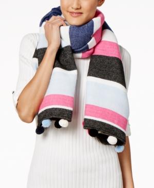 Inc International Concepts Striped Pom Pom Wrap & Scarf In One, Created For Macy's