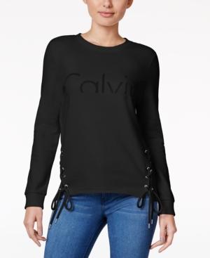 Calvin Klein Jeans Lace-up Logo Sweatshirt