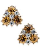 Charter Club Gold-tone Crystal & Stone Cluster Stud Earrings, Created For Macy's