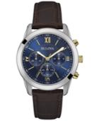 Bulova Men's Chronograph Brown Leather Strap Watch 40mm 98a151, A Macy's Exclusive Style