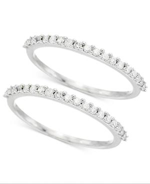 2-pc. Set Diamond Bands (3/8 Ct. T.w.) In 14k White Gold
