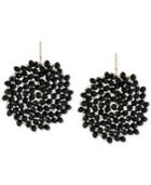 Kenneth Cole New York Jet Faceted Woven Bead Round Drop Earrings