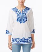 Charter Club Embroidered Tunic, Only At Macy's