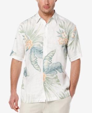 Cubavera Men's Linen Tropical-print Short-sleeve Shirt