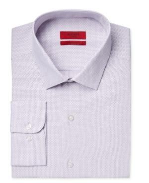 Alfani Men's Fitted Performance Purple Dobby Striped Dress Shirt, Only At Macy's
