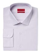 Alfani Men's Fitted Performance Purple Dobby Striped Dress Shirt, Only At Macy's
